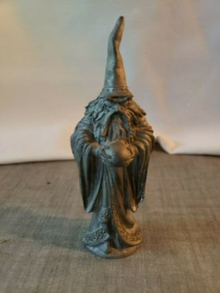 Perth Pewter Wizard W/ball Vintage 1980 Signed By Artist 5 " Tall
