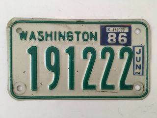 1986 Washington Motorcycle License Plate 1976 1970 