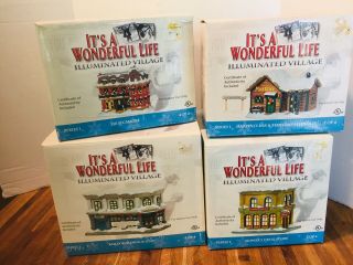 Its A Wonderful Life 4 Of 4 Series 1 Illuminated Village. ,  W Boxes Enesco
