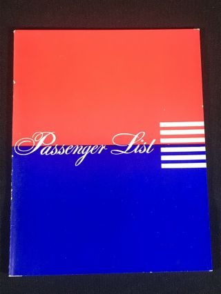 Vtg 1960 Ss United States Lines Cabin Class Pasenger List England To York