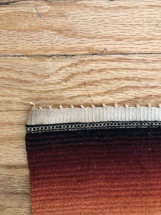 Vintage Mexican Saltillo Serape Blanket Fine Weave 18” X 39” 3