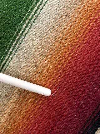 Vintage Mexican Saltillo Serape Blanket Fine Weave 18” X 39” 4