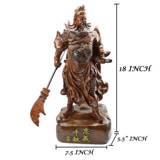 Feng Shui 18” Tall LARGE 7lb Chinese Guan Yu / Guan Gong Warlord Statue US Selle 2