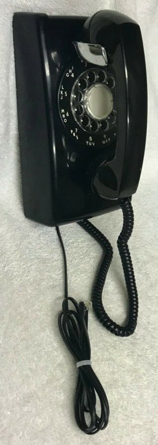 Vintage 1950s Western Electric A/b 554 9 - 57 Black Rotary Dial Wall Mount Phone