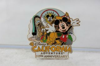 Disney Dlr Dca Le 1000 Pin California Adventure 10th Anniversary Mickey Pluto