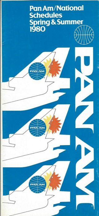 Airline Timetable - Pan Am - National - Spring & Summer 1980