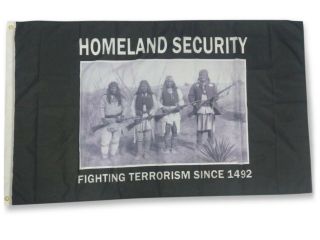 Homeland Security - Fighting Terrorism Since 1492 Flag: 5ft X 3ft (150 X 90)