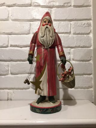 House Of Hatten Vintage 15 " Santa Figure With Goose In Basket