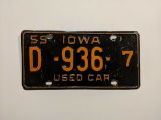 Iowa Car Antique License Plate 1959