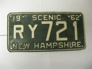 1962 62 Hampshire Nh License Plate Ry721 Scenic
