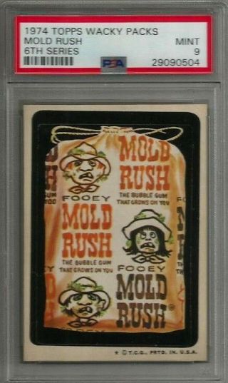 1974 Topps Wacky Packages Mold Rush 6th Series Tan Back Psa 9 Card Rare