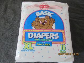 Vintage Diapers Xl Plastic Over 30 Lb For Boy And Girl Pamper Pack Of 16