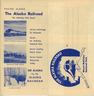 1960s Alaska Railroad Travel Brochure Mailer Route Map Ak Alaskan Railway Rr