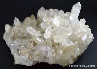 Clear Quartz Crystal Cluster With Amethyst Orange River S Africa 16x14x5.  2 Cm