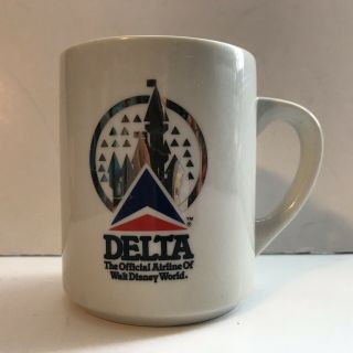Delta Airlines The Official Airline Of Walt Disney World Mug Vintage Castle Gold