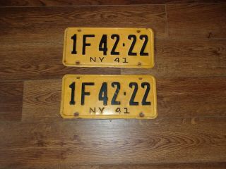 1941 York License Plate Pair Plates 100 All