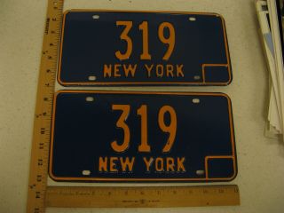 1966 66 - 1973 73 York Ny License Plate Pair Three Digit - Low Number 319