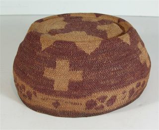 1890s Native American Modoc / Klamath Indian Basketry Hat / Headdress 1