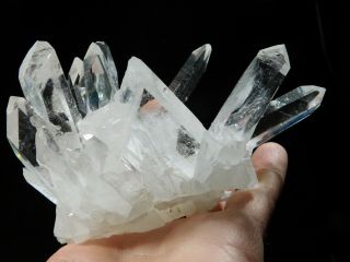 Ten Perfect Points on This Museum Quartz Crystal Cluster From Arkansas 367gr e 6
