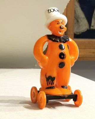 Zook Rosbro Clown on Green Wheel Base,  White Top Hat.  Black Cat.  Really great 3