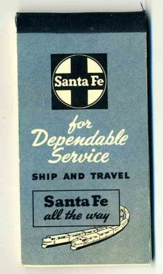 1948 Santa Fe Railroad Pocket Notebook With Calendar