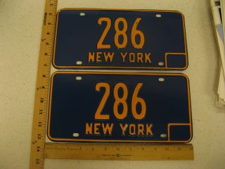 1966 66 - 1973 73 York Ny License Plate Pair Three Digit - Low Number 286