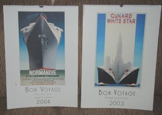 Bon Voyage 2003 2004 Paper Calendar Vintage Ads Travel Pictures Craft Supply Art