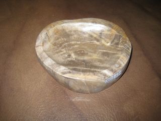 Petrified Wood Polished Bowl Smooth Edges 1.  8 Kg / 4 Pounds Indonesia Ash Tray