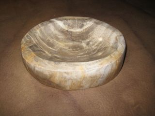 Petrified Wood Polished Bowl Smooth Edges 1.  8 Kg / 4 Pounds Indonesia Ash Tray 3