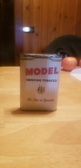 Rare White Model Tobacco Vertical Pocket Vintage Collectible Tin Still Full