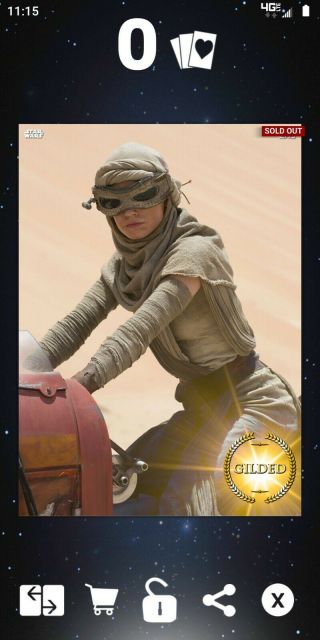 Topps Star Wars Card Trader Digital Gilded Galaxy Rey Award