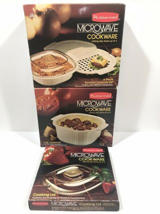 Vintage Rubbermaid Microwave Cookware In Boxes Look