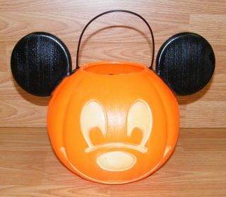 Halloween Trick Or Treat Mickey Mouse Pumpkin Pail / Bucket Only Read