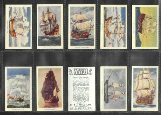R.  & J.  Hill 1940  50 Card Set  Famous Ships - Varn 