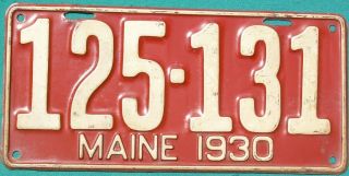 1930 Maine License Plate