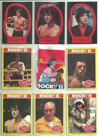 1979 Topps Near Complete (98 Of 99) Rocky Ii Set W/ 22 Stickers And A Wrapper
