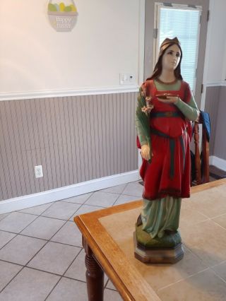 Approx 26 " Inch Saint Lucy St Statue Estatua Figurine Figure Santa Lucia Santo