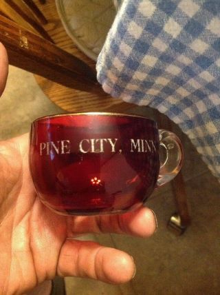 Pine City Ruby Flashed Souvenir Minnesota Cup