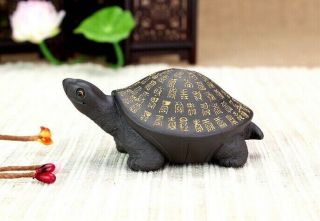 Chinese Yixing Zisha Tea Pet Turtle The Symbol Of Longevity With Baifu Pattern