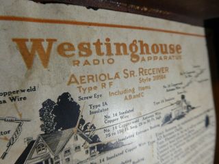 1922 Westinghouse Aeriola Senior Type RF Model WD - 11 1 - Tube Radio 1268 3