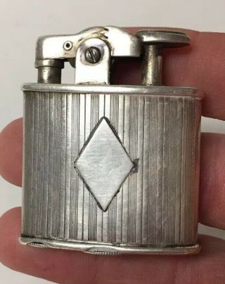 Vintage Sterling Silver Art Deco Ronson De - Light Amw Pocket Petrol Lighter