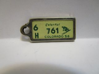 1958 Colorado Skier Dav Disabled American Veteran Key Chain License Plate