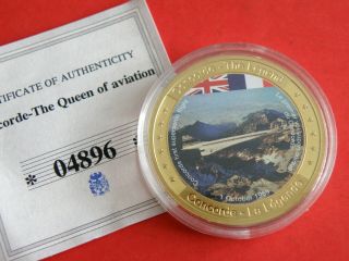 Commemorative Medal - Concorde The Queen Of Aviation Gold Plated Proof (os01)
