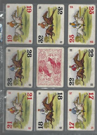 Playing Swap Cards 9 Vint Old Wides Horses For Courses Very Old Card Game3