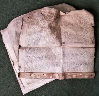 18th Century Large Vellum Document Dated: [ireland] 13th June 1744.