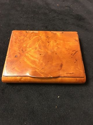 19th Century Burl Wood Cigarette Case Box
