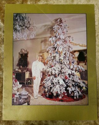 Liberace Christmas Card Color Photo By Bob Plunkett 1962 With Music Sheet