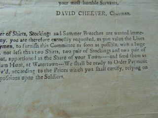 1775 REVOLUTIONARY WAR BROADSIDE - CONGRESSIONAL ORDER TO CLOTHE THE ARMY 8