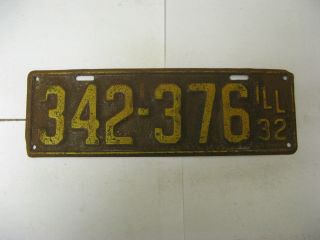 1932 32 Illinois Il License Plate 342 - 376