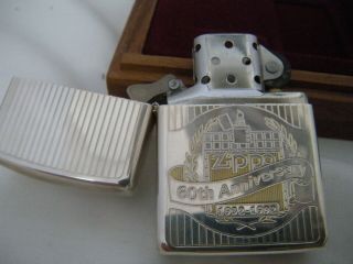 Vintage 1992 Zippo Lighter 60th Anniversary Sterling Employee Lighter 5